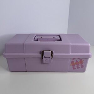 Vintage CABOODLES Makeup Cosmetic Case 1980s Tackle Box Purple Lilac Lavender